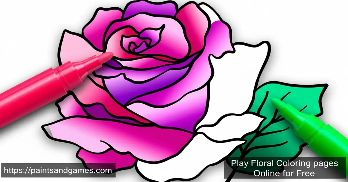 Beautiful Floral Coloring pages game screen